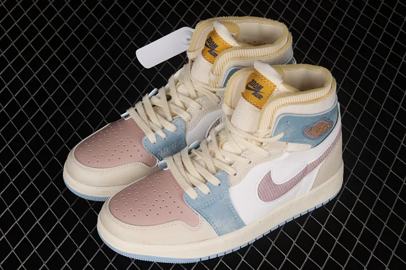All categories Air Jordan Jordan series basketball shoes Air Jordan 1 High Air Jordan 1 Zoom CMFT "Celestine Blue" AJ1 Joe 1 Macaron Rice White Powder DQ5092-651